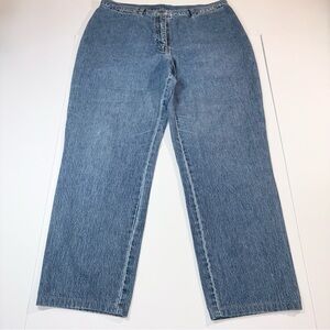 Lauren Jeans Co. Straight Leg Women's size 16 Medium Wash Blue Denim Jeans